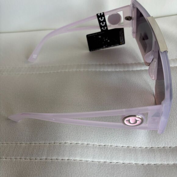 True Religion Pink Square Shield Sunglasses Women Oversized Gradient Lens 100%UV